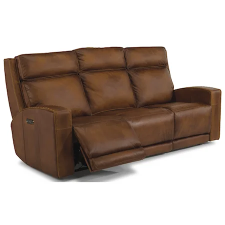 Contemporary Power Reclining Sofa with Power Headrests